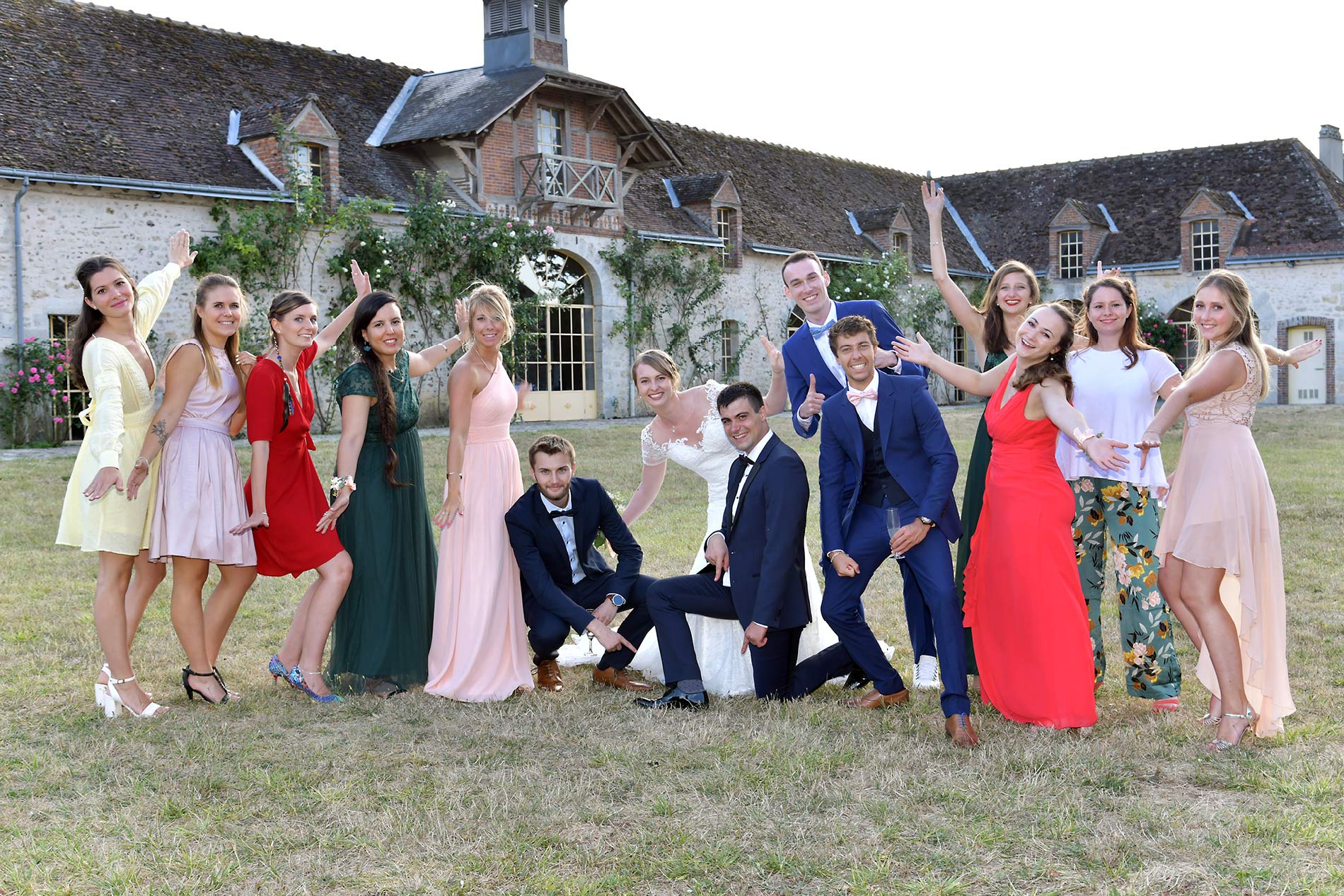 Photo de groupe de mariage