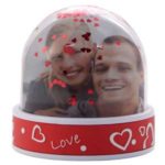 Boule paillettes coeur avec photo