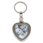 Porte clés coeur métal avec photo