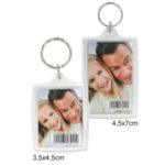 Porte clés rectangle plexi avec photo