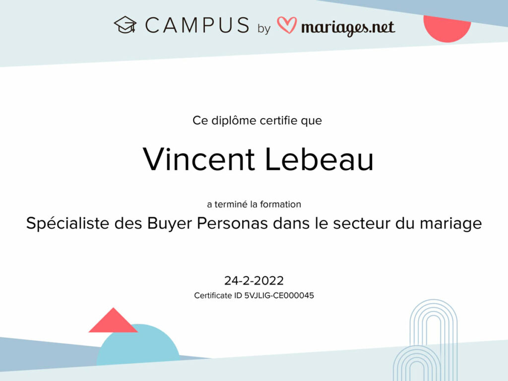 Vincent Lebeau - Studio Allix - Diplomé par Mariage.net